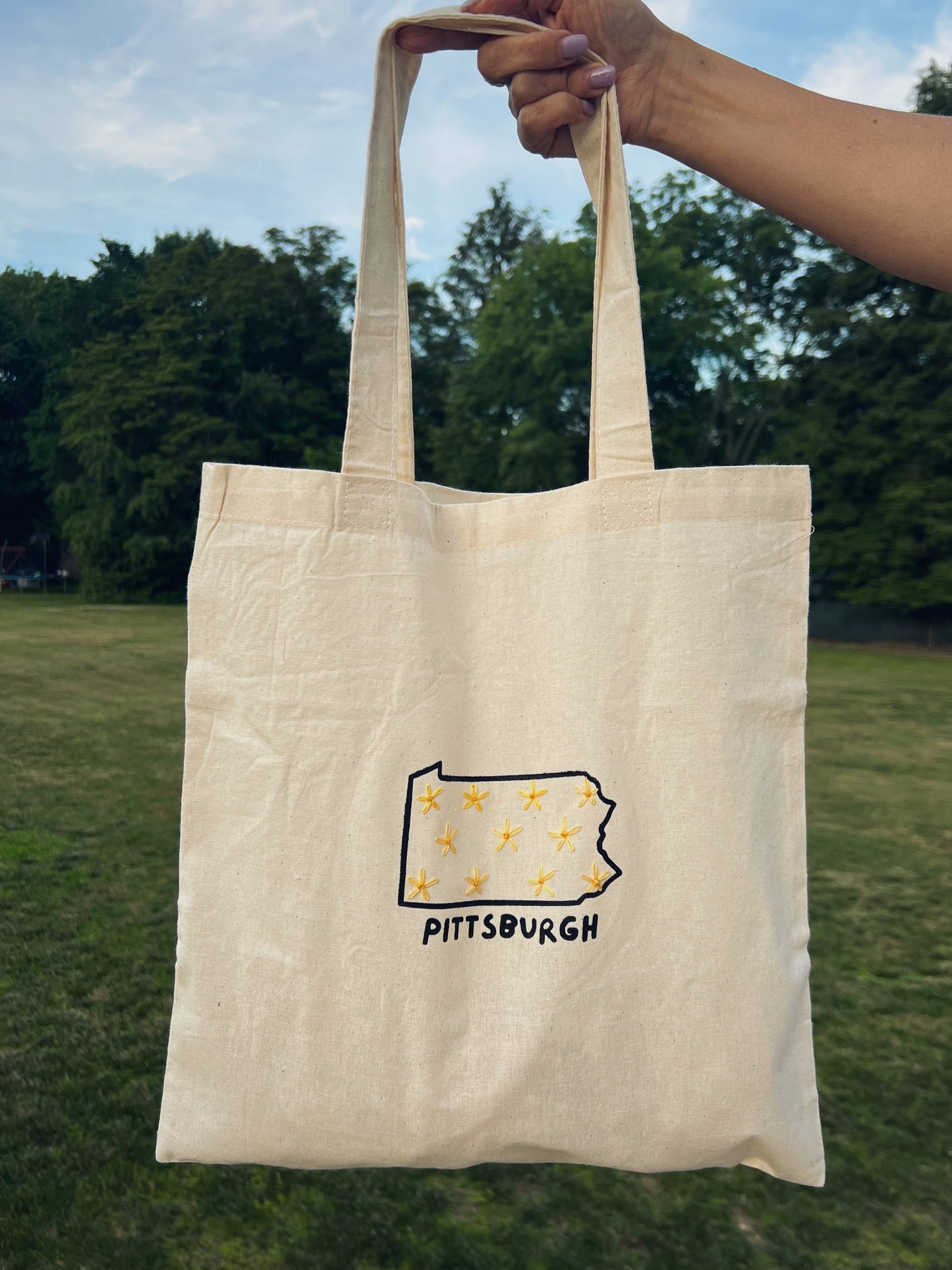 Pittsburgh Embroidered Tote