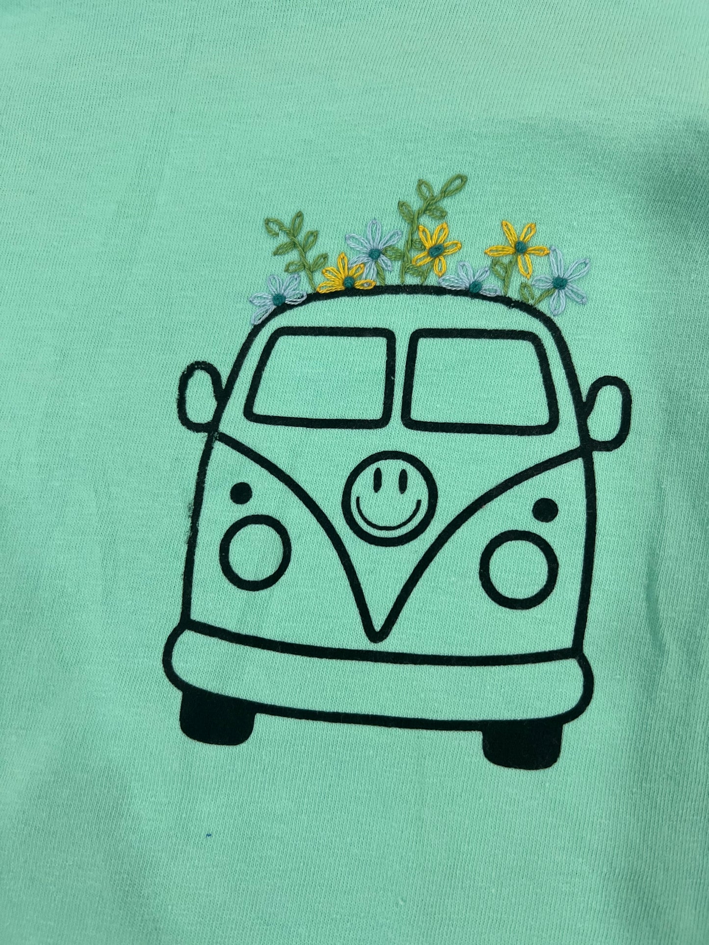 Groovy Bus Hand Embroidered Shirt