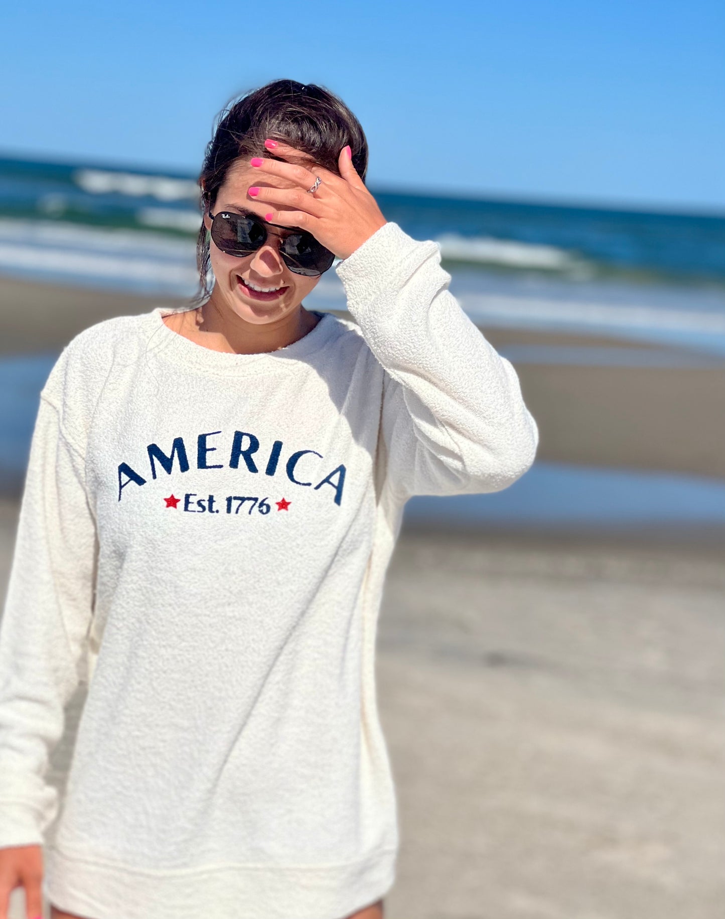 America Terry Cloth Crew Neck