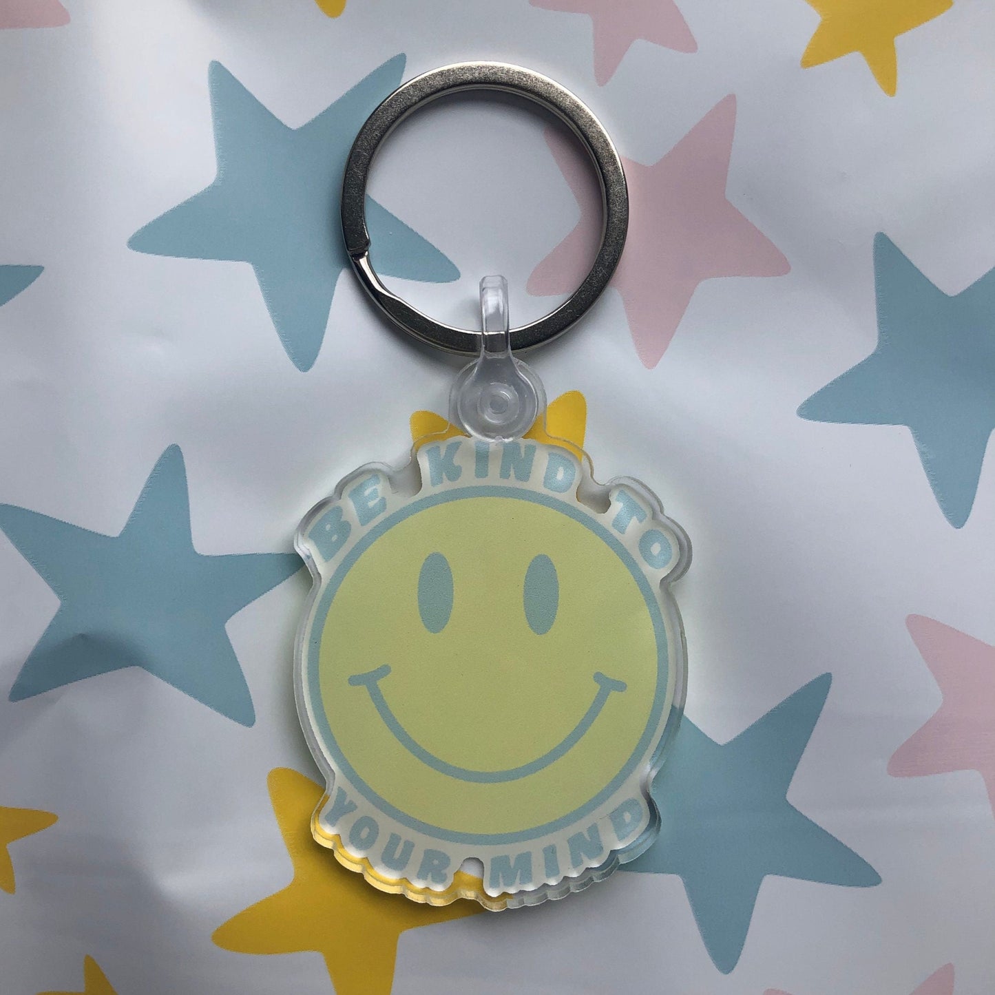 Be Kind To Your Mind Keychain | Acrylic Keychain | Smiley Face