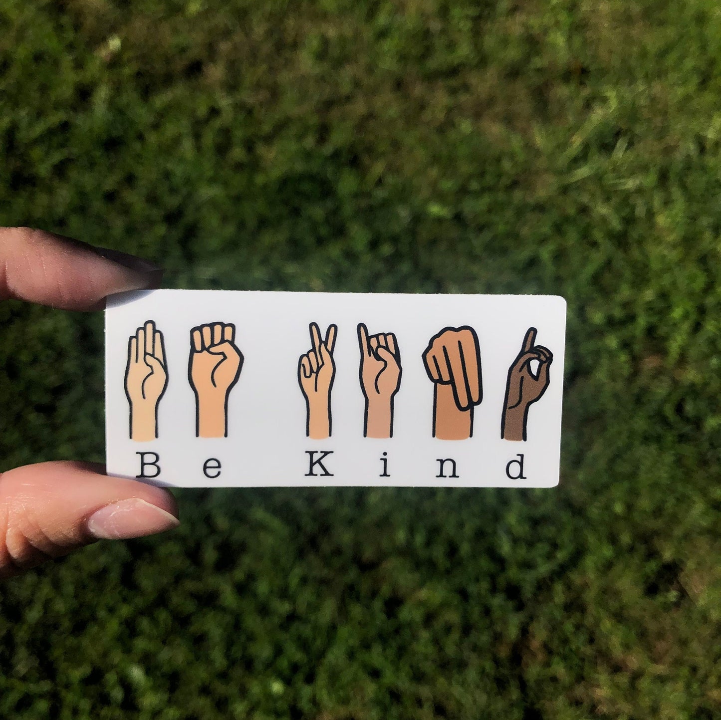 Be Kind- Sign Language Sticker | Waterproof | Die Cut Sticker | Vinyl Stickers | Decal