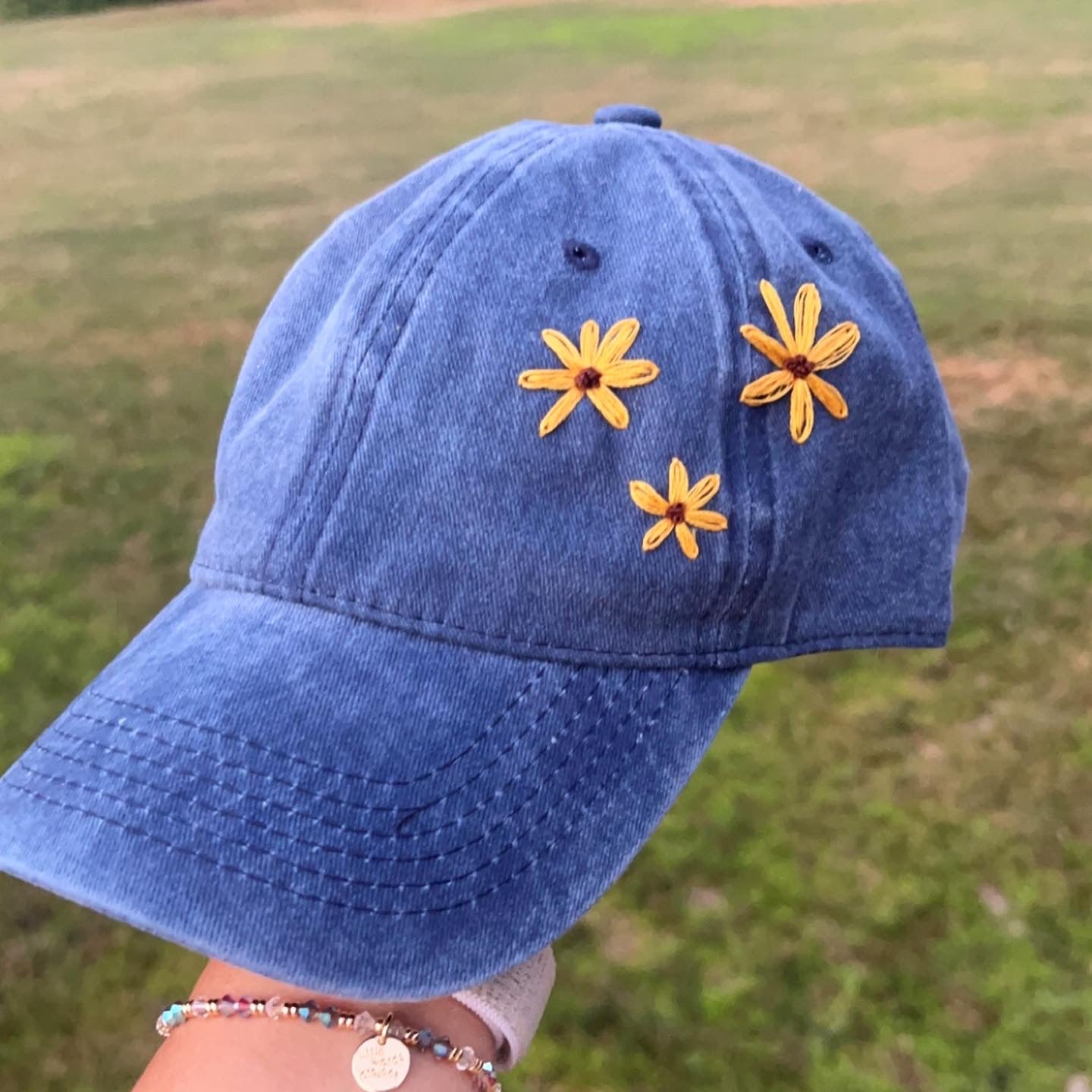 Flower Power Hand Embroidered Hat